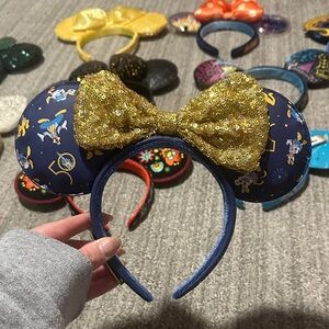 50th Anniversary WDW Gold Sequin Bow Mouse Ears Headband